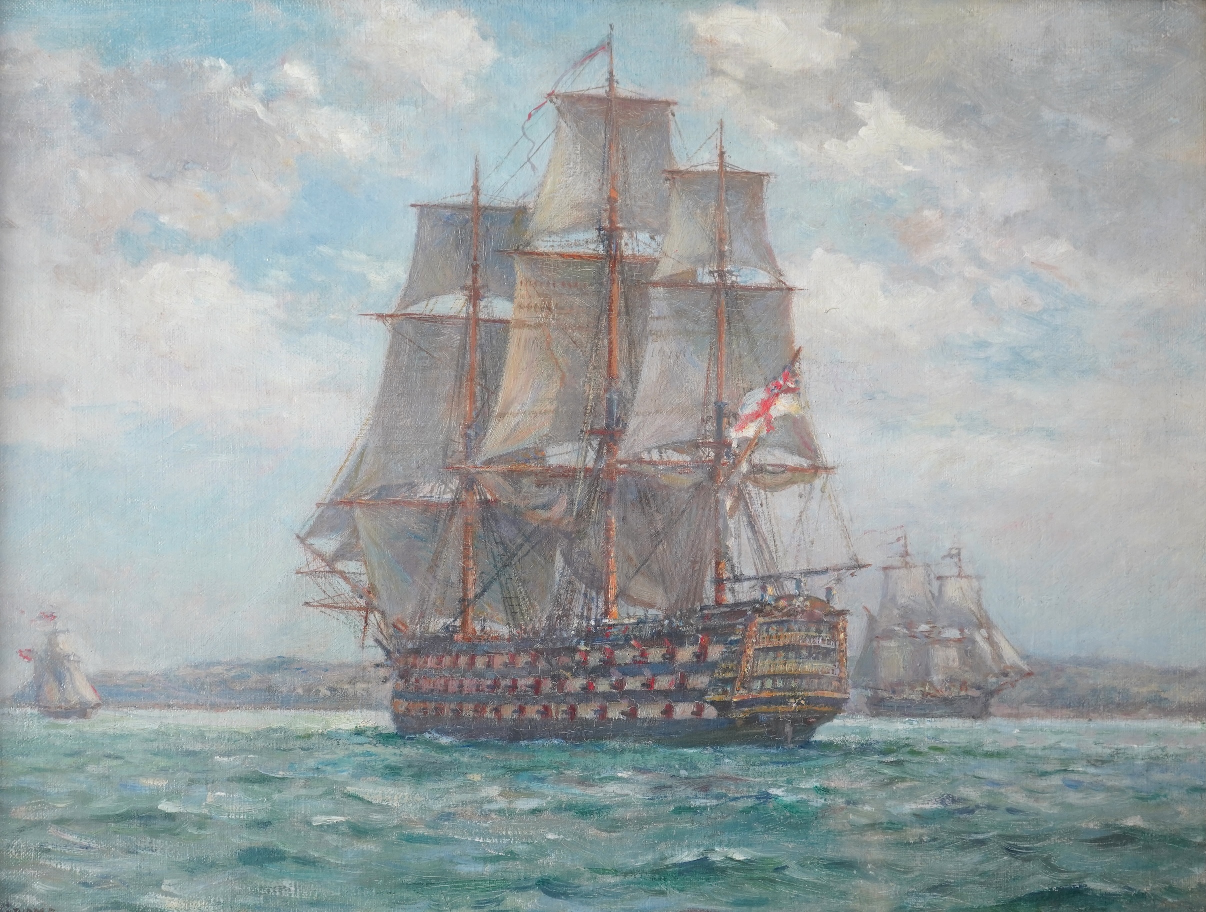 Bernard Finegan Gribble, 1872-1962, Three Masted Clippers in full sail